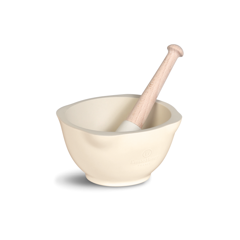 Emile Henry ceramic mortar, ivory, 020255