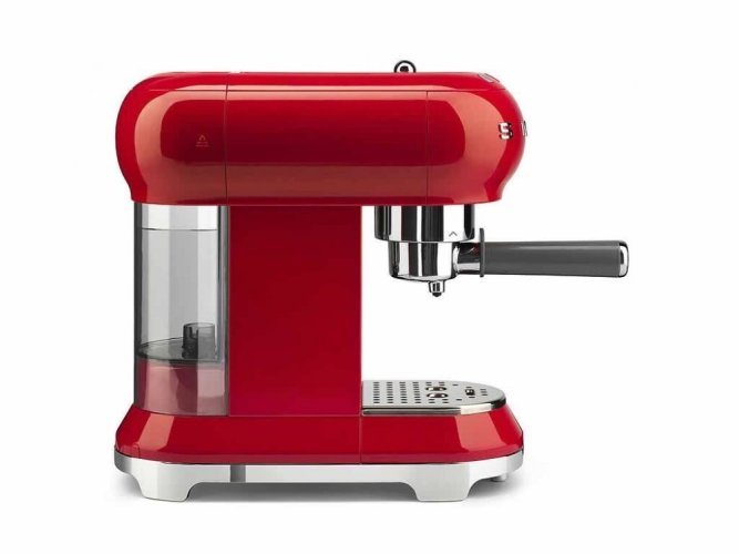 Pákový kávovar na espresso a cappuccino SMEG 50. rokov, červený, ECF01RDEU