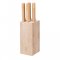 Opinel Parallèle beech block with knives 6 pcs, 002403