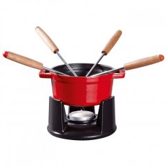 Staub mini fondue set, 4 forks 10 cm/0,25 l cherry, 1400406