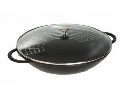 Wok Staub with glass lid 37 cm, black