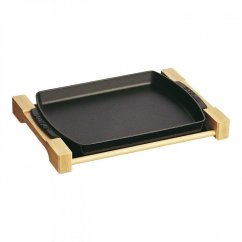 Staub cast iron serving tray with base 33x23 cm, black, 40509-523