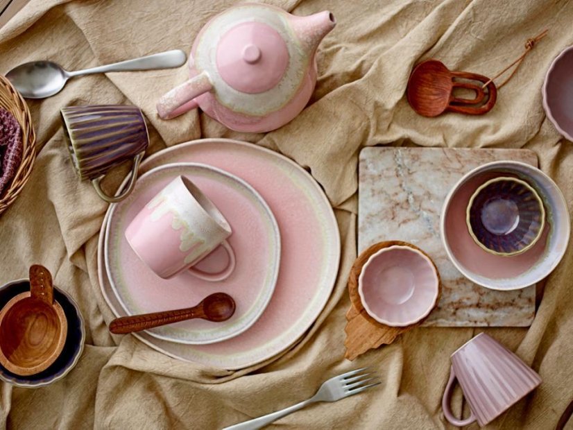 Bloomingville Louisa stoneware plate 27 cm, pink, 82060539