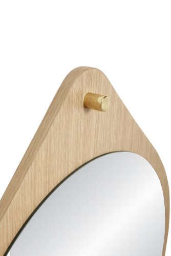 Zrkadlo na stenu, okrúhle, dub, FSC, priemer 64 cm - 881327