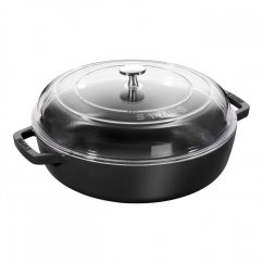 Staub cast iron casserole with glass lid Braiser 28 cm, black, 12722823