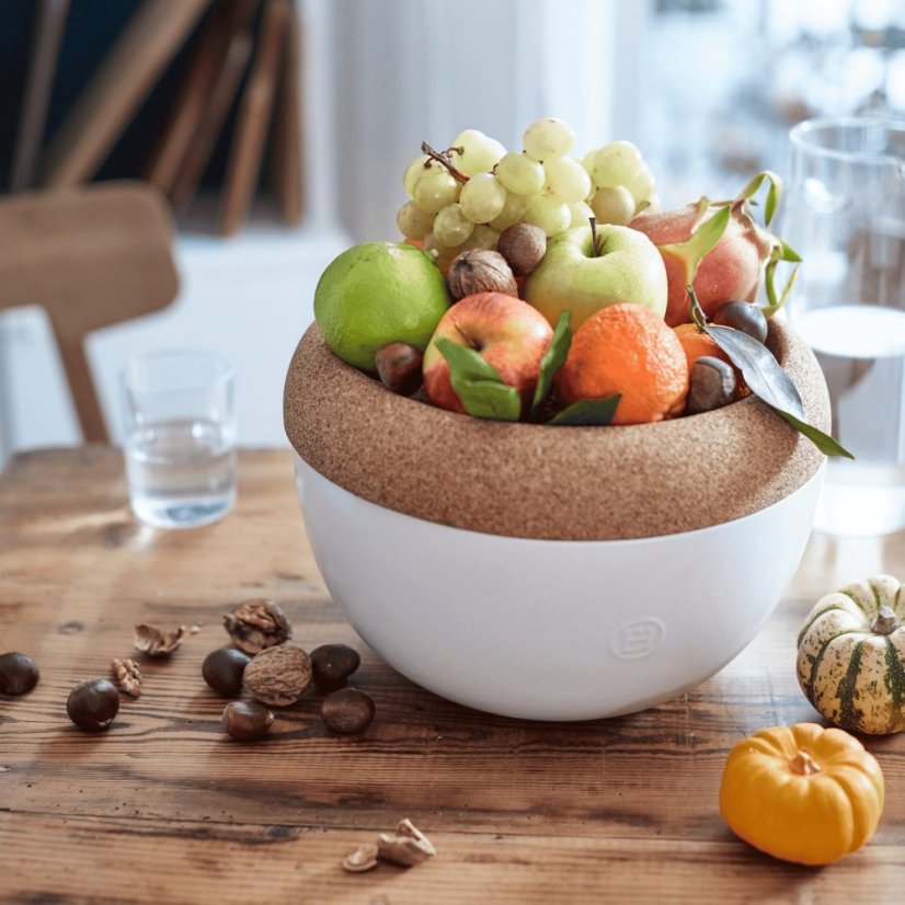 Emile Henry tiefe Obst- und Gemüseschale 4,7 l, elfenbeinfarben, 028764