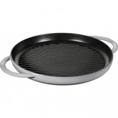Staub Cast iron grill pan round 22 cm, graphite grey