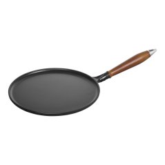 STAUB Panvica na palacinky čierna, drevená rukoväť 28 cm