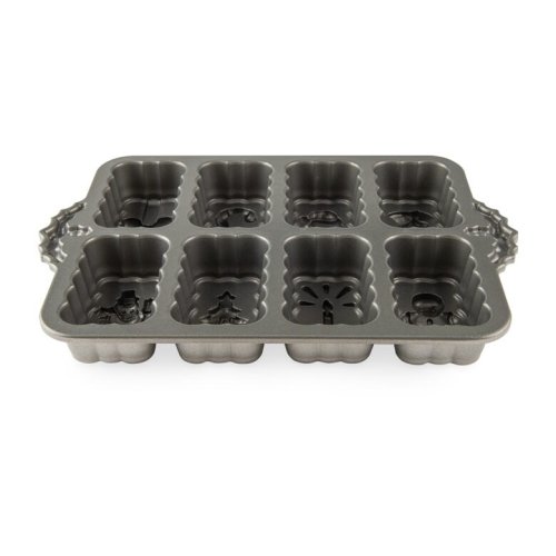 Nordic Ware baking tin for 8 Christmas mini sandwiches, 6 cup silver, 53948