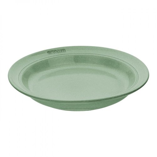 Keramický hlboký tanier Staub 24 cm, šalviovo zelený, 40508-183