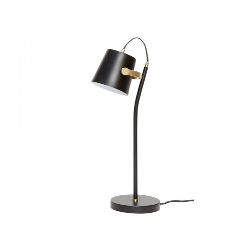 Stolní lampa, kovová, černá/mosaz - 990305