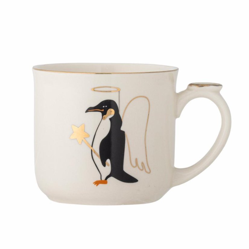 Bloomingville Valentin stoneware mug with sieve and lid 300 ml, gold, 82062567