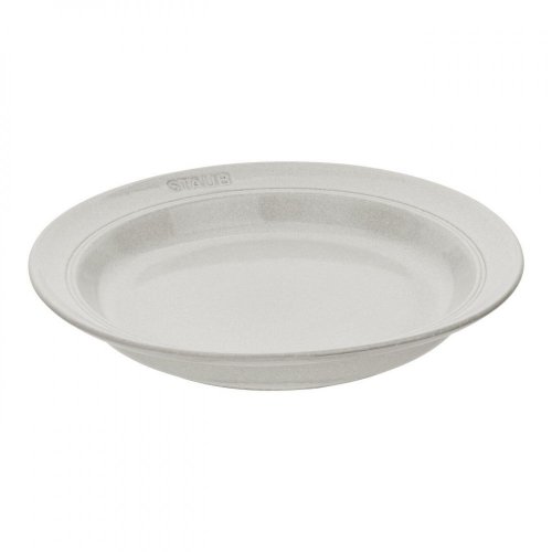 Keramický hlboký tanier Staub 24 cm, biely hľuzovkový, 40508-029