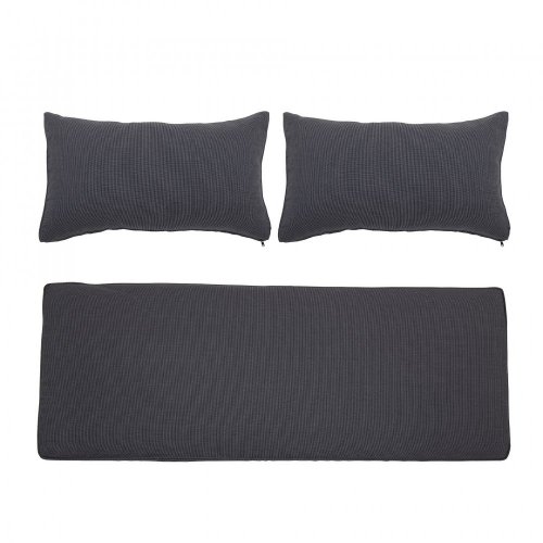 Povlaky na polštáře a sedák Mundo, šedý, polyester – 82055543