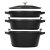 Staub Cocotte 3 piece set of cast iron pot, pan and baking dish 24 cm, black, 40508-386