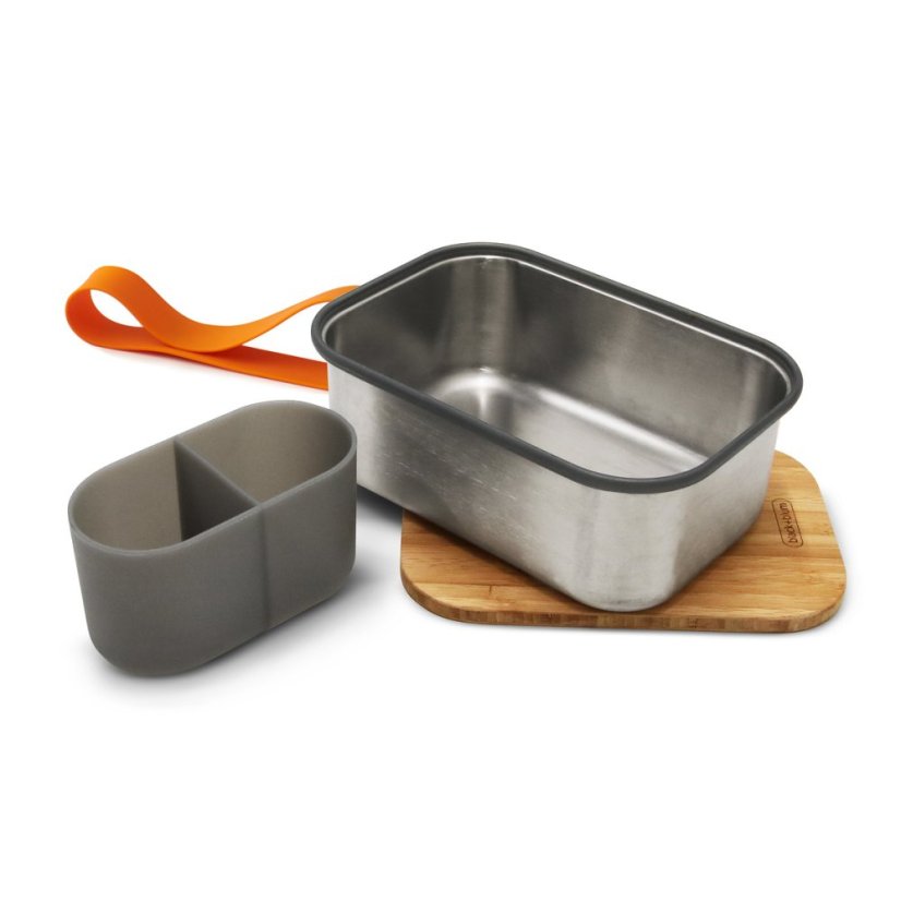 Black+Blum snack box with bamboo lid 1,25 l, orange, BAM-SB-L003