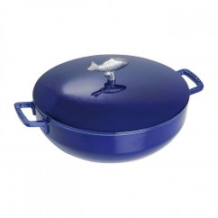 Staub Cocotte round pot with fish handle 28 cm/4,65 l dark blue, 1112991