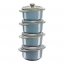 Staub set of 4 Mini Cocotte ceramic moulds, antique blue, 40508-159