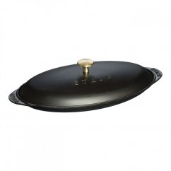 Staub liatinový tanier na ryby s vekom 31 cm/0,7 l čierny, 1332125
