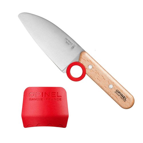 Opinel Le Petit Chef children's chef's knife and finger guard, red, 001744