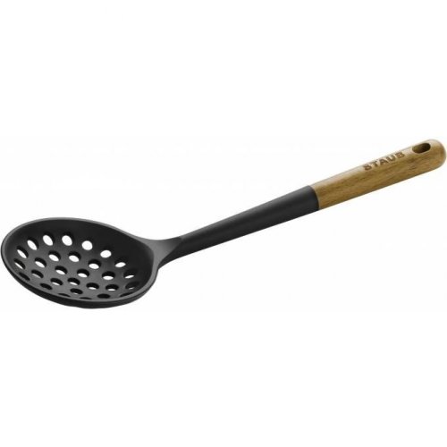 Staub scoop, perforated silicone, with wooden handle, 31 cm