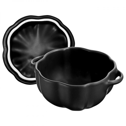 Staub Cocotte Keramik-Backform in Kürbisform 15 cm/0,7 l, schwarz, 40508-549