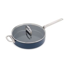 Joseph Joseph Space sauté panvica s nepriľnavým keramickým povrchom a pokrievkou 28 cm, modrá, 45044