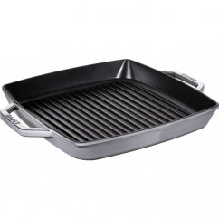 Staub Cast iron square grill pan with handles 23x23cm, graphite grey