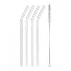 Zwilling Sorrento curved glass straws 4 pcs + brush, 39500-601