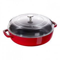 Staub cast iron casserole with glass lid Braiser 24 cm, cherry, 12722406