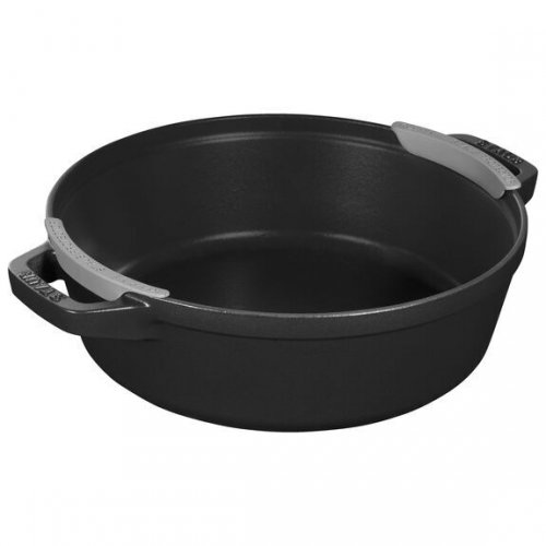 Staub Cocotte 3 piece set of cast iron pot, pan and baking dish 24 cm, black, 40508-386