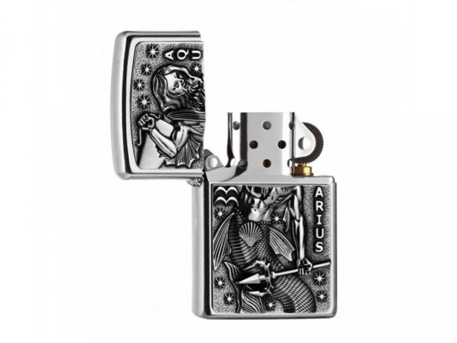 Zippo lighter 25556 Aquarius Zodiac Emblem
