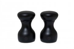 CrushGrind Lyon set of wooden pepper and salt grinders 10 cm, black, 070380-0099-2PC