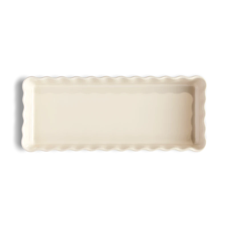Emile Henry rechteckige Kuchenform 15 x 36 cm, elfenbeinfarben, 026034
