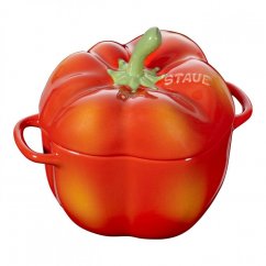 Staub Cocotte ceramic baking dish in the shape of a pepper 12 cm/0,47 l, orange-red, 40500-325