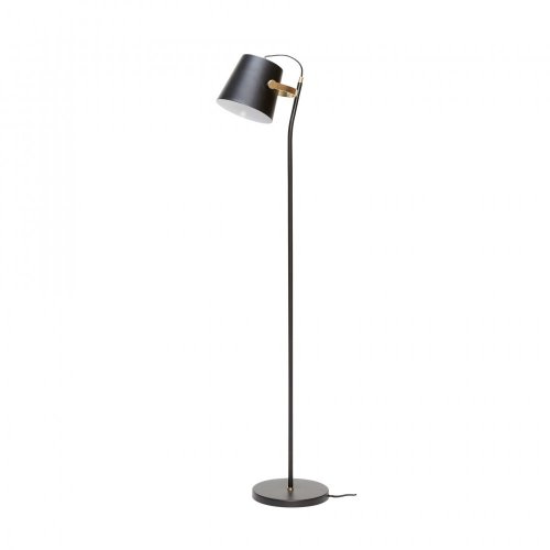 Stojacia lampa, kov, čierna/mosadz - 990304