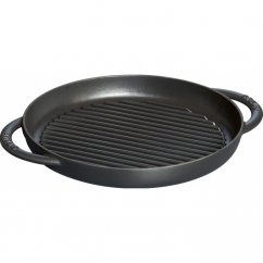 Staub Cast iron grill pan round 22 cm, black