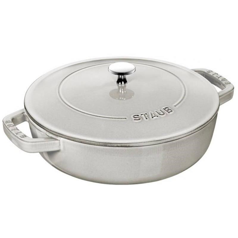 Staub Cast Iron - Woks/ Perfect Pans 12-Inch, Pan, White Truffle