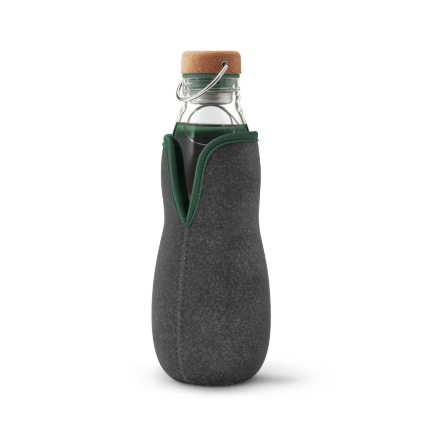 Black+Blum Glaswasserflasche mit Naturfilter 650 ml, oliv, EGO-EGG010