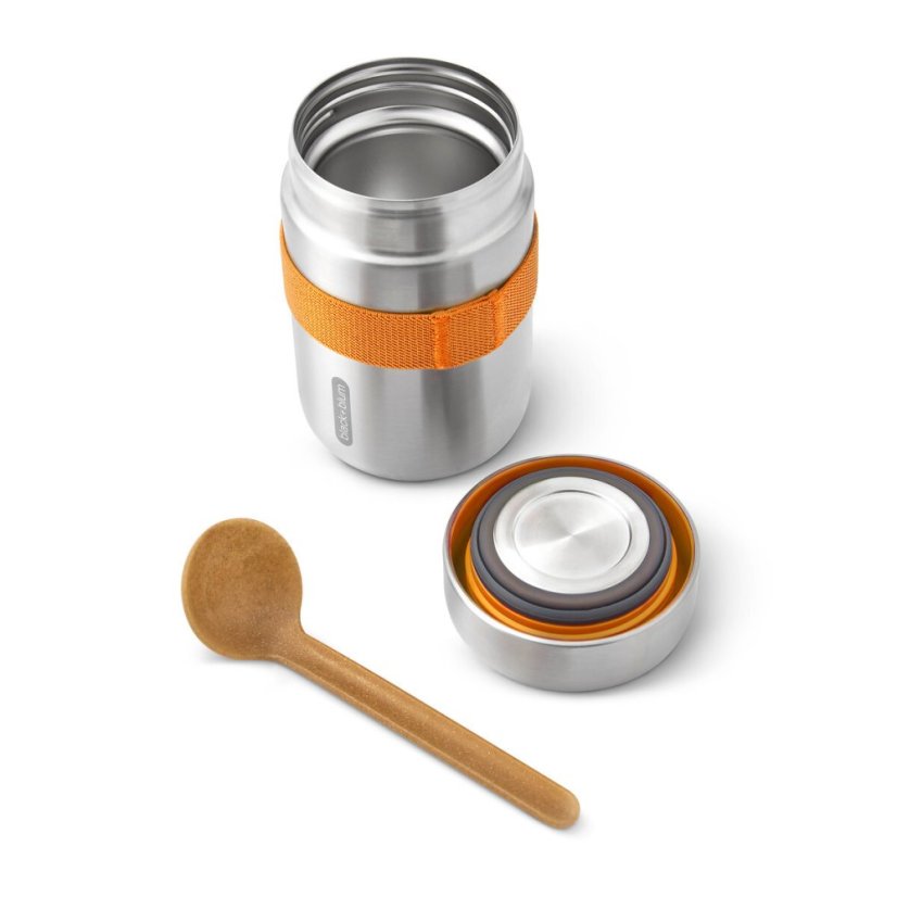 Black+Blum travel food container with spoon 0,4 l, orange, BAM-FFB-S003