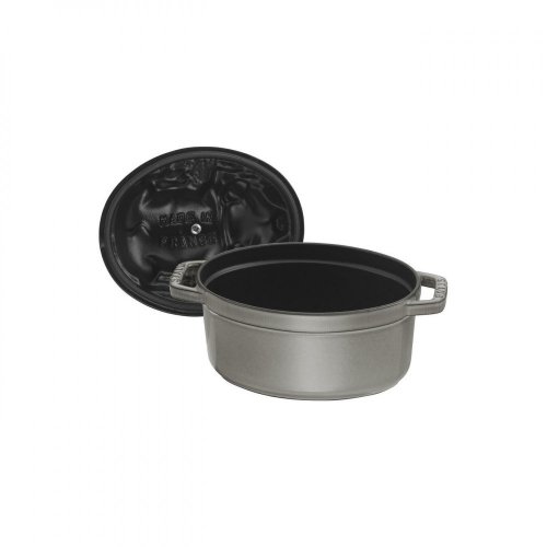 Staub Cocotte pig-shaped pot 17 cm/1 l grey, 1121718