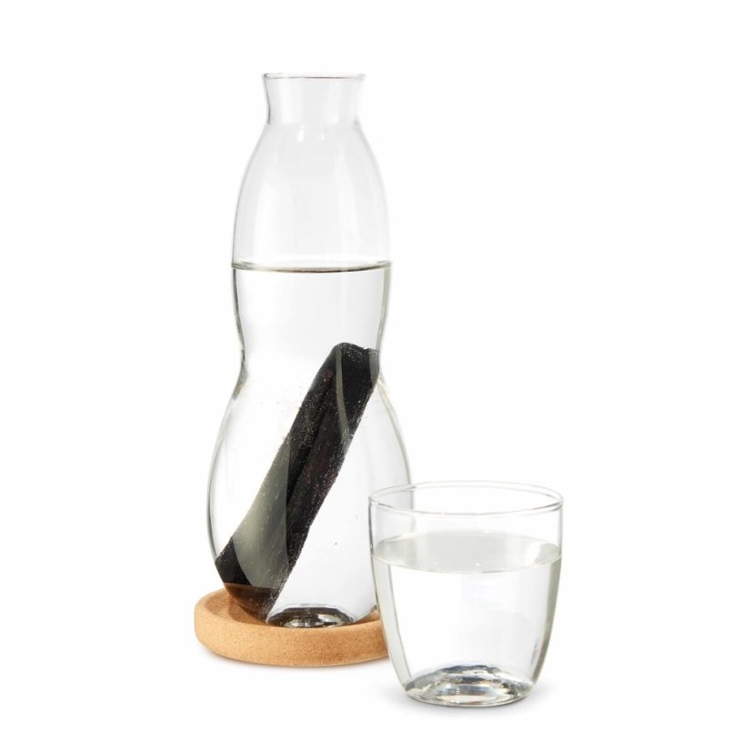 Black+Blum glass water carafe with glass, coaster and filter 0,8 l, EC003