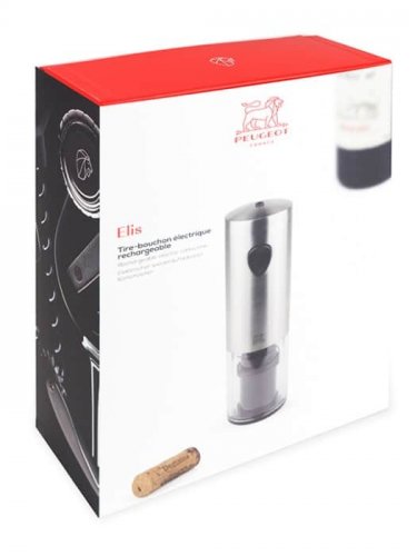 Peugeot Elis rechargeable electric corkscrew, stainless steel, 200169