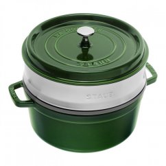 Staub Cocotte round pot with steaming insert 26 cm/5,2 l basil, 1133885