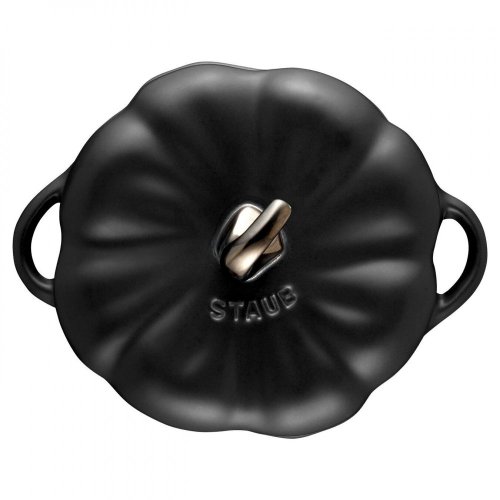 Keramická zapekacia nádoba Staub Cocotte v tvare tekvice 12 cm/0,5 l, čierna, 40508-548