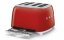 SMEG 50's Retro Style Toaster 4x4, red, TSF03RDEU