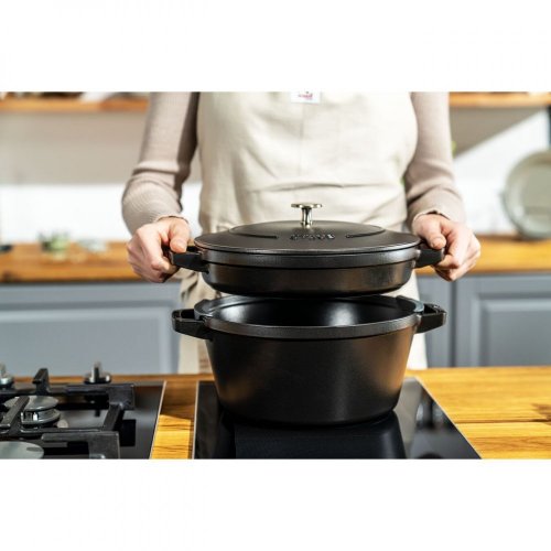 Staub Cocotte 2-piece cast iron pot and pan set 24 cm, black, 14562423