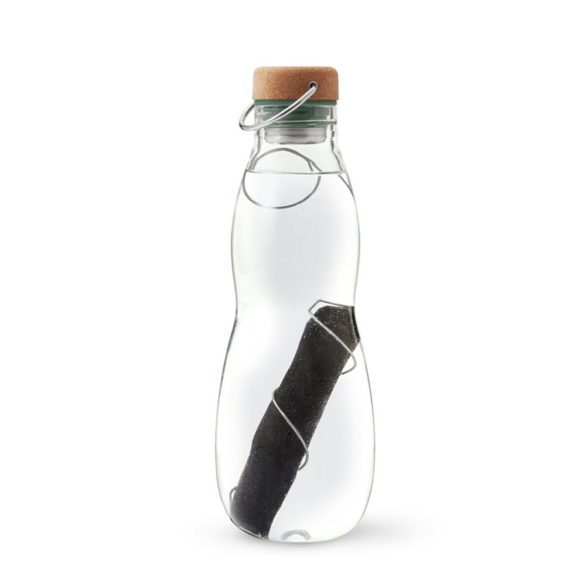 Black+Blum Glaswasserflasche mit Naturfilter 650 ml, oliv, EGO-EGG010