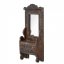 Zrkadlo Sehar s poličkou, hnedé, rekultivované drevo - 82058025