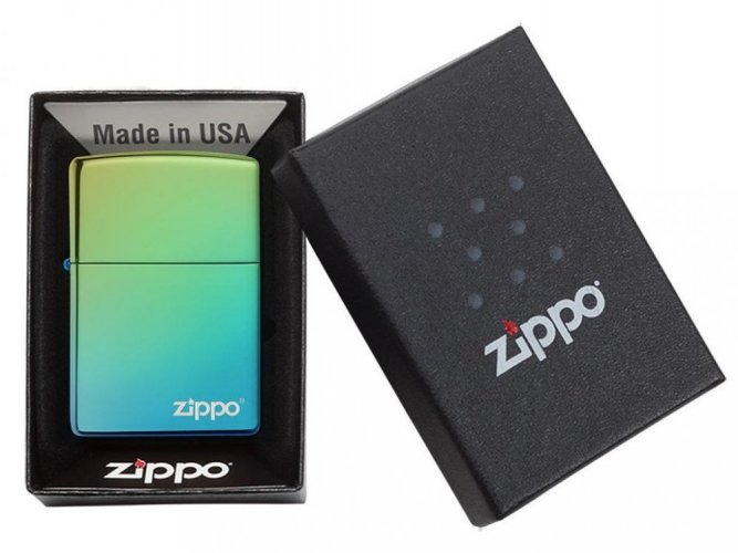 Zippo 26914 High Polish Teal Zippo Logo